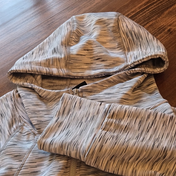 Spyder Active Women's L Mottled Gray Hooded Top Long Sleeve Full Zip Logo_FLAW - Picture 7 of 16